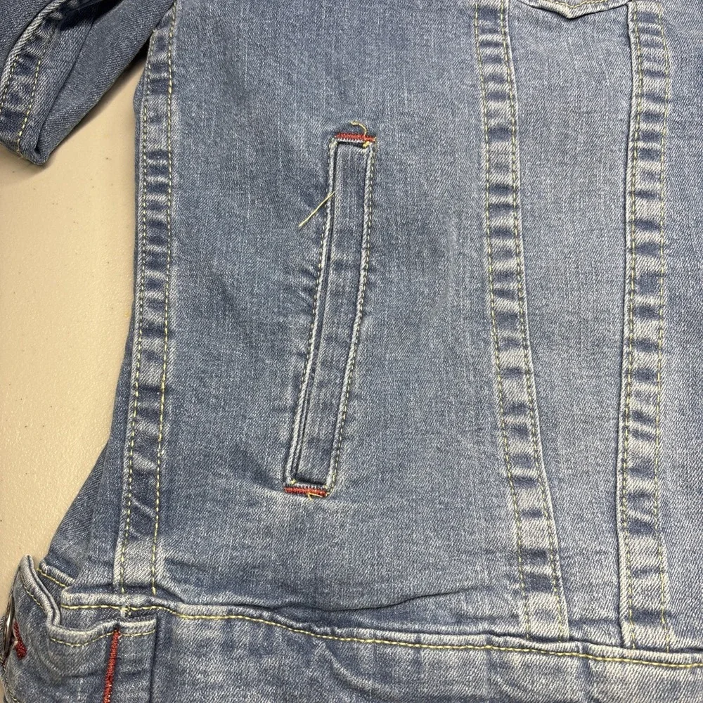 Men's Vintage True Religion Jimmy Trucker Blue Denim Jacket Size M